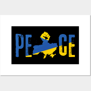 Peace Ukraine Flag Design Posters and Art